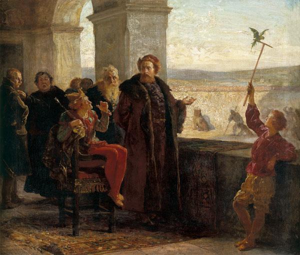Wojciech Gerson Sigismund the Old with Staxczyk at the Wawel Castle oil painting image